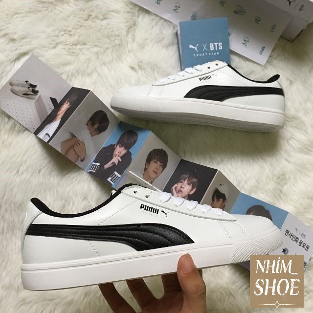 GIÀY THỂ THAO PUMA COURT STAR BTS White/Black Trắng Đen