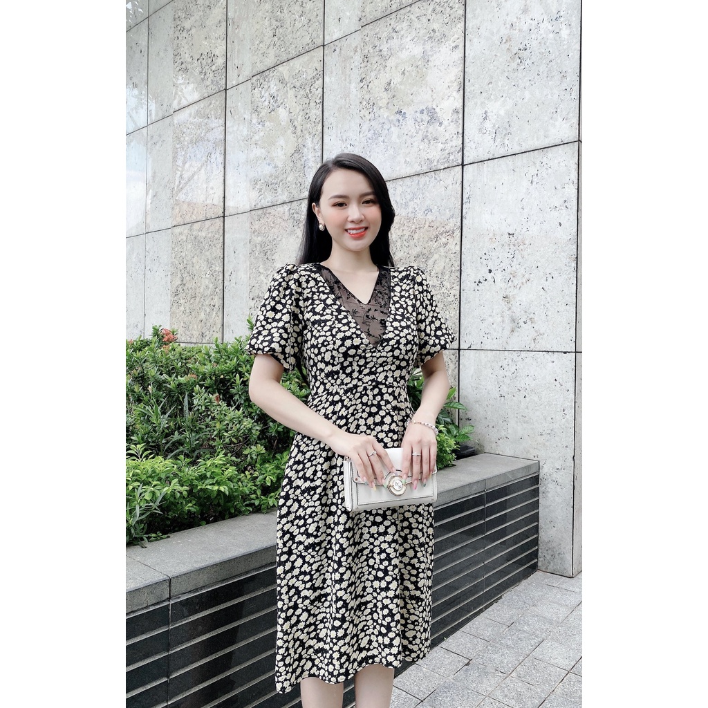 Đầm Hoa Nhí ARAKA K157 Đầm Công Sở Phù Hợp Đi Làm Đi Dạo Phố Full Size S-XXL