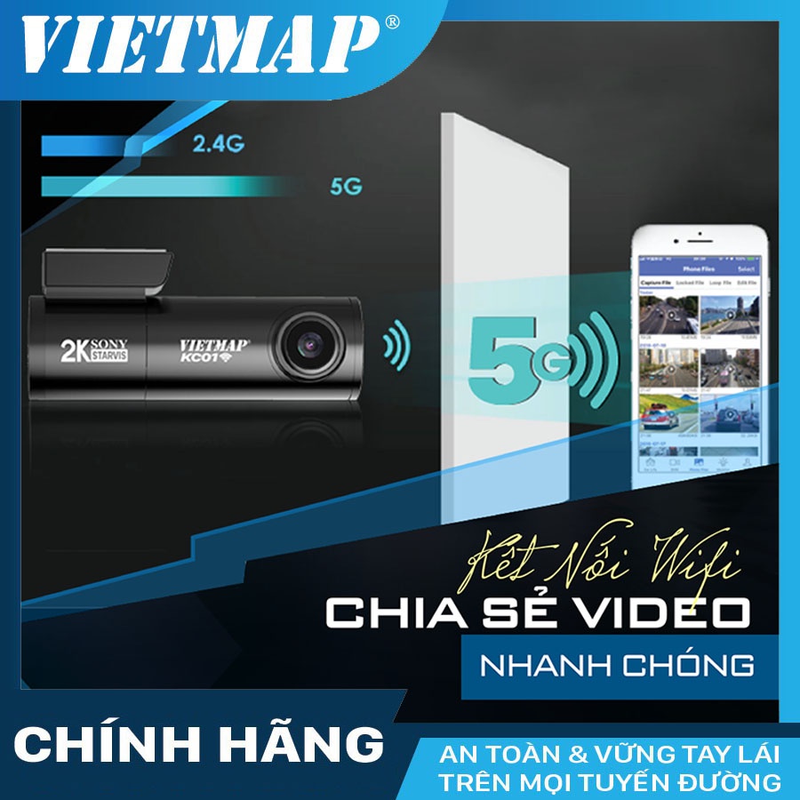 Camera Hành Trình Vietmap KC01 PRO Kết Nối Wifi Cảnh Báo Giao Thông Bằng Giọng Nói + KM thẻ 64/128GB | BigBuy360 - bigbuy360.vn