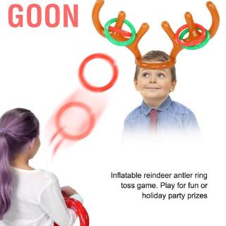 Goon Inflatable Reindeer Christmas Hat Antler Ring Toss for Party Holiday Game Toys Family Games