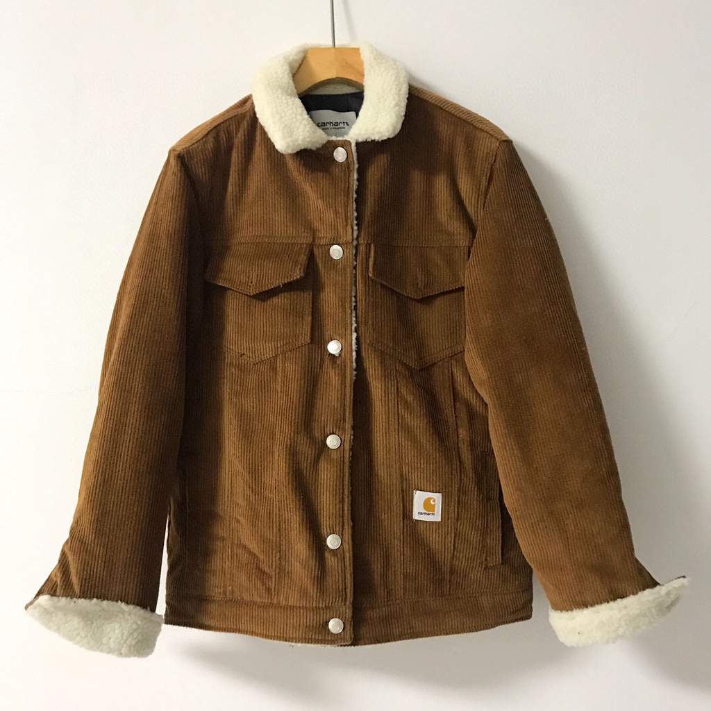 O7AO Carhartt Carhart thickened jacket cotton-padded coat corduroy lamb fleece coat couple loose retro men's and women's 2021