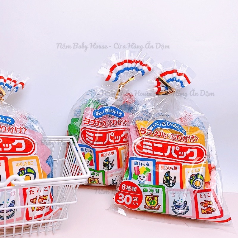 Gia vị rắc cơm /cháo Tanaka Nhật cho bé ăn dặm túi 30 gói 6 vị 75g