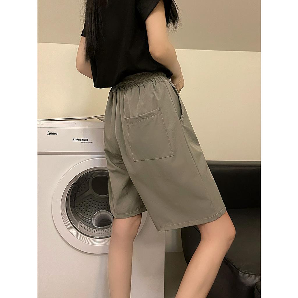 「 WELOVE1 」Quần Short Thể Thao Nữ Lưng Cao Ống Rộng Màu Sắc Đa Dạng