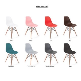 Ghế Eames chân gỗ sồi dành cho văn phòng, cafe