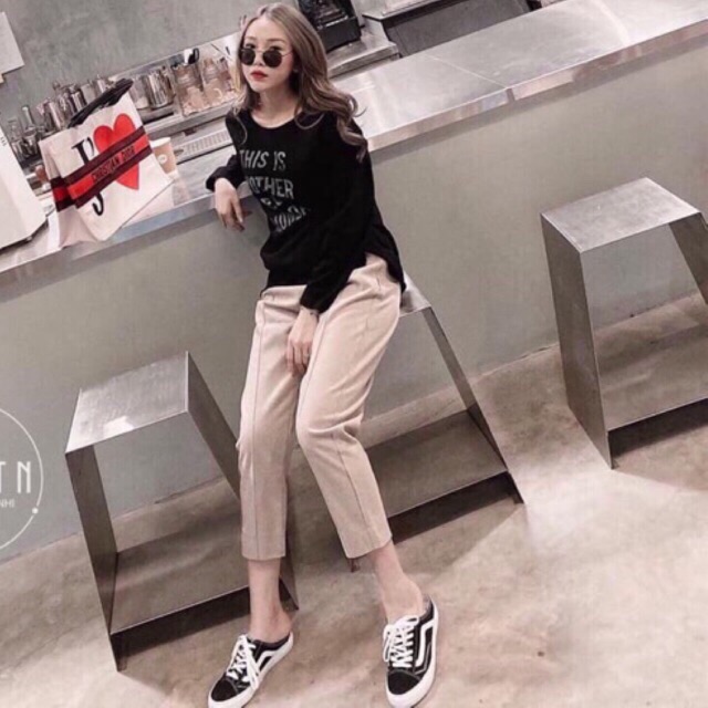 [Mã FAMAYWA giảm 10K đơn 50K] Quần baggy phối gân chât liệu umi dạ