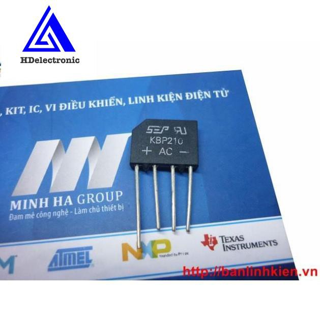 Diode Cầu 2A 600V KBP206 Vuông zin