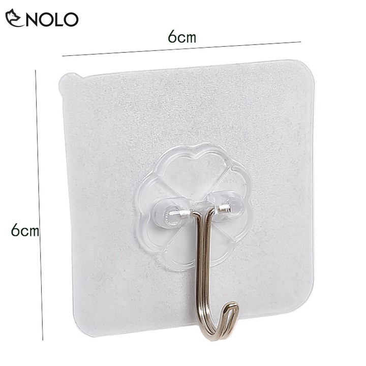 Combo 2 Móc Treo Dán Siêu Dính Kích Thước 6x6cm Trong Suốt Treo Đồ Đạc Siêu Chắc Chịu Tải Tối Đa 7kg