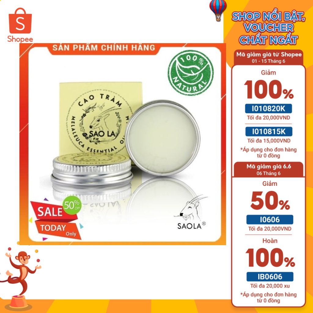 Tinh dầu tràm Sao La dạng cao xoa, tăng sức đề kháng, đuổi côn trùng, an toàn cho bé - 11g