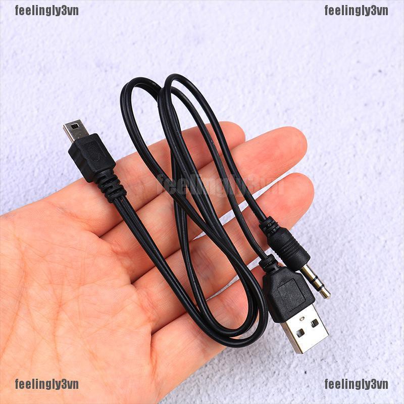 ❤ADA❤ Bộ 2 dây cáp chuyển đầu Mini USB sang đầu USB và jack 3.5 tiện dụng TO