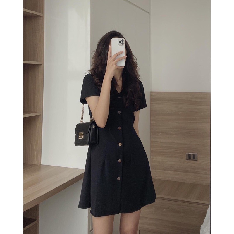 [Mã SKAMA06 giảm 8% tối đa 50K đơn 250K] Váy cổ vest chun sau (ib chọn màu ) | BigBuy360 - bigbuy360.vn