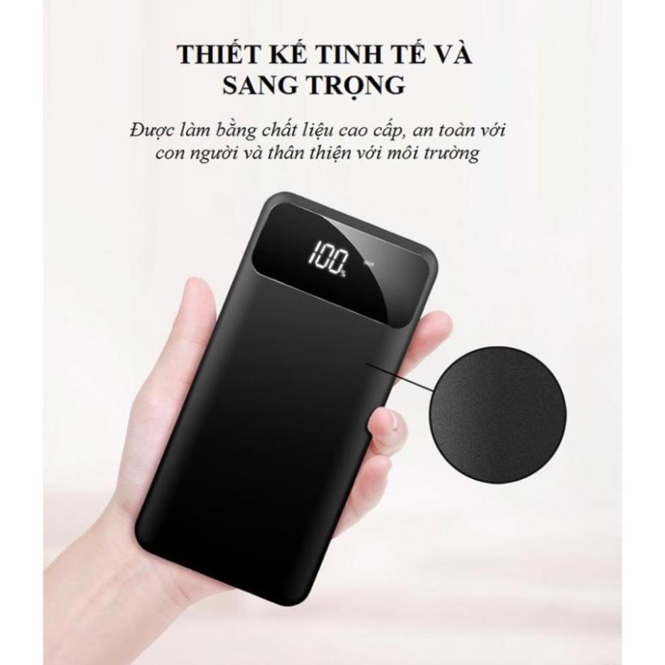 Sạc dự phòng 20000mAh BA809 gấp đôi hiệu năng với 2 cống sạc USB có màn hình LCD hiển thị phần trăm pin