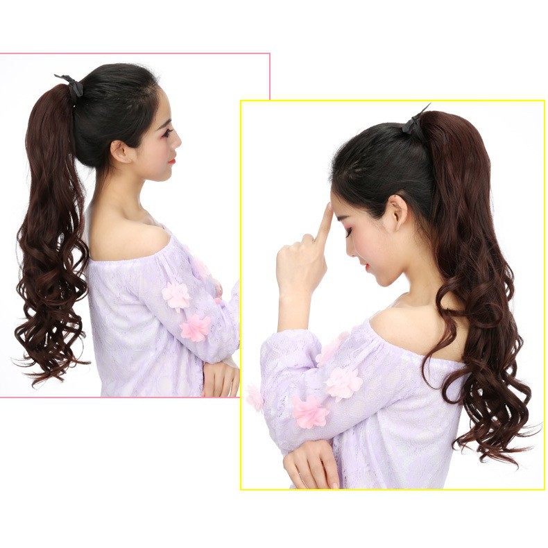 Tóc giả nữ cột xoăn 60cm 😍FREESHIP😍 Tóc cột xoăn 60cm C149