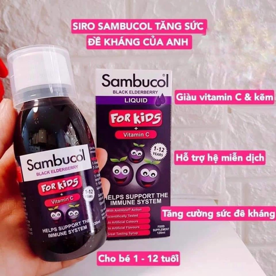 Siro Sambucol kid tăng đề kháng 120ml cho bé 1-12 tuổi