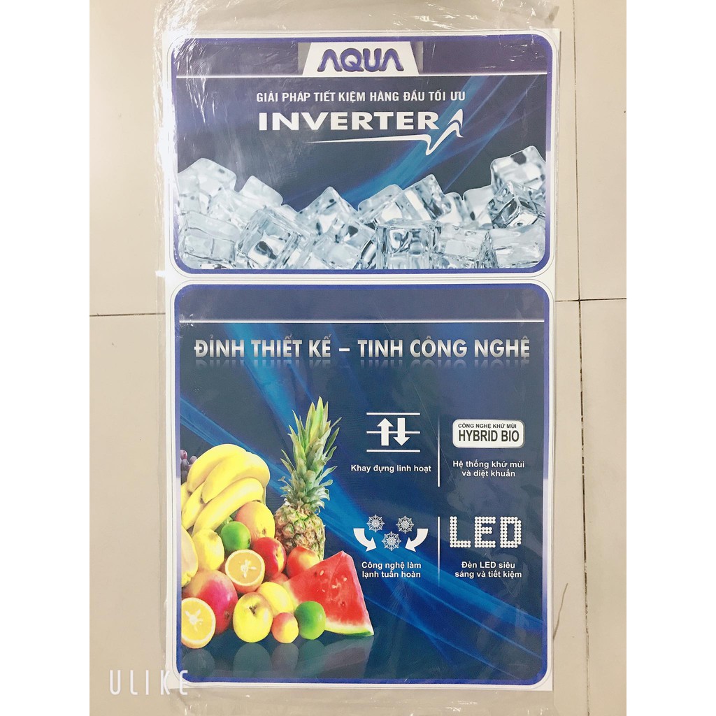 Miếng Dán/Tem Dán Tủ Lạnh AQUA (mẫu 2)