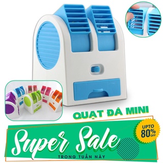 Quạt Điều Hòa Mini 2 Cửa Gió Có Ngăn Chứa Nước Đá Nhỏ 3 Chức Năng Làm Mát Lạnh Thơm