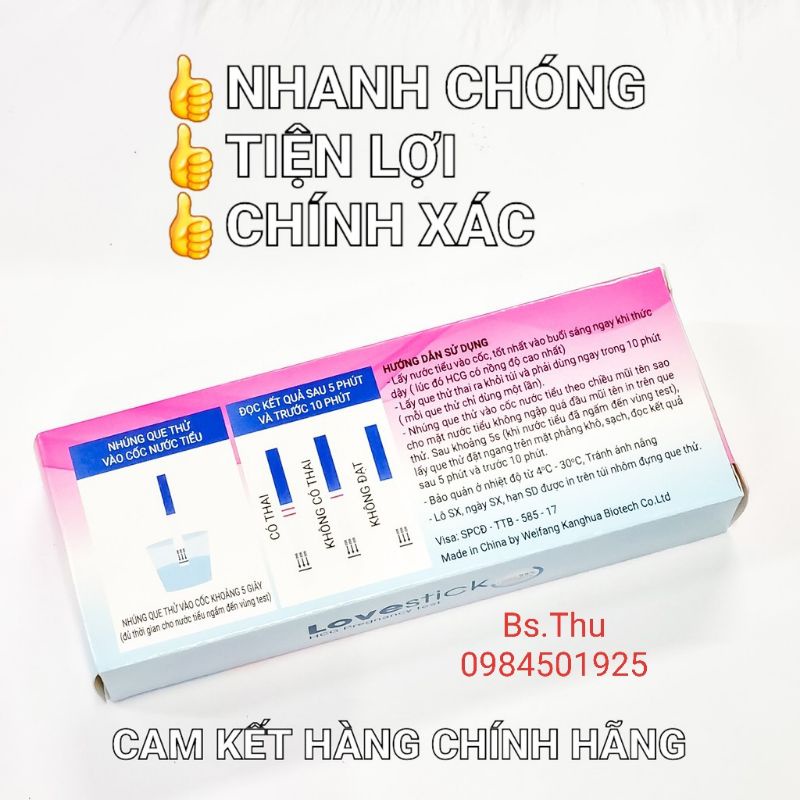 Que thử thai Lovestick (bản que to) cho kết quả nhanh chính xác dễ nhìn