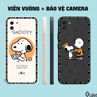 Ốp lưng Samsung A03 in hình chú chó dễ thương cạnh viền vuông có bảo vệ camera