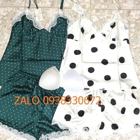 Đồ ngủ lụa sexy chấm bi TẶNG mút lót ngực 🔥SIÊU SALE🔥AMUSE V36 bigSize MLXL 65kg váy ngủ sexy cao cấp sale giá rẻ | BigBuy360 - bigbuy360.vn