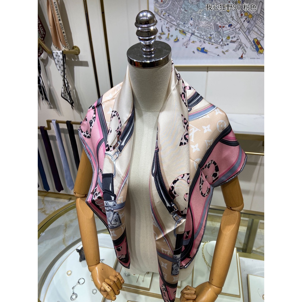 Khăn Choàng Cổ Vuông Bằng Lụa In Họa Tiết Sang Trọng Thời Trang Cho Nữ