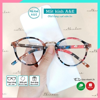 Gọng kính cận nữ AMIE Eyewear mắt tròn gọng nhựa kiểu dáng họa tiết dễ thương