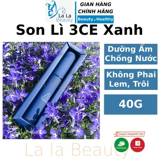 Son Lì 3CE Xanh son môi vỏ xanh black rouge siêu lì không trôi bóng giá rẻ mẫu mới 2020 La La Cosmetic - Son môi 3CE