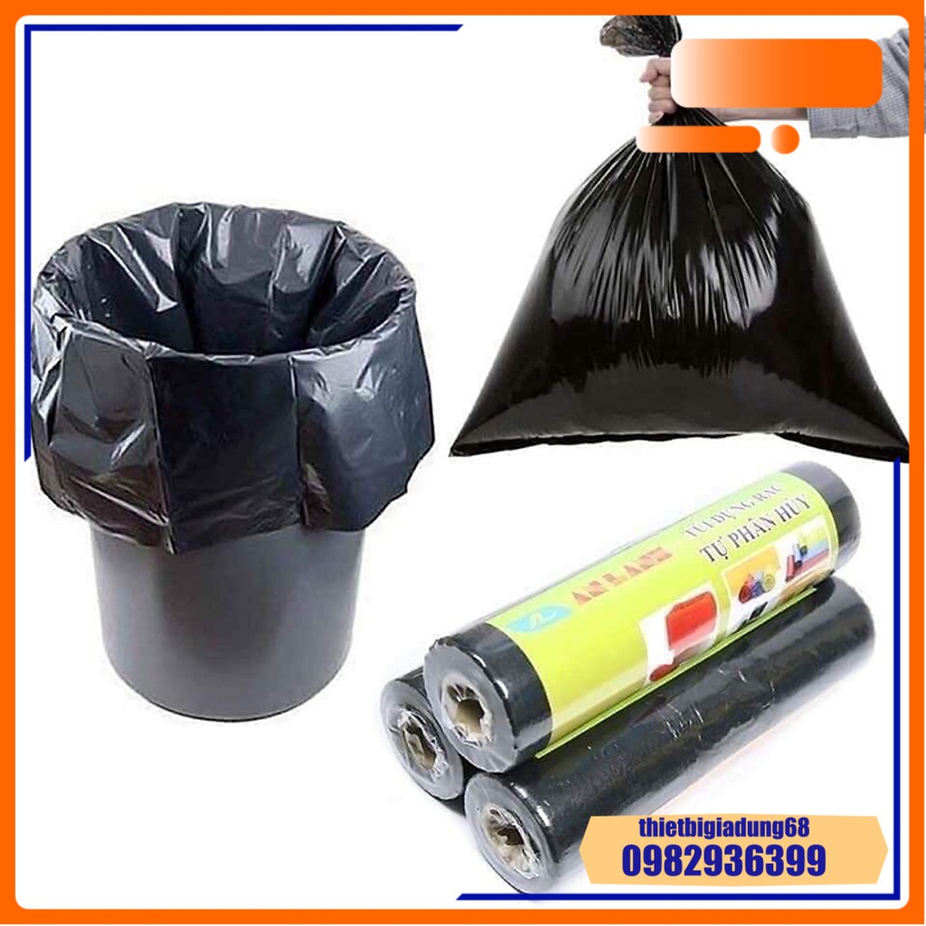 Túi Rác Đen Tự Hủy Sinh Học – Combo 3 Cuộn Túi Rác Tự Hủy Hdpe