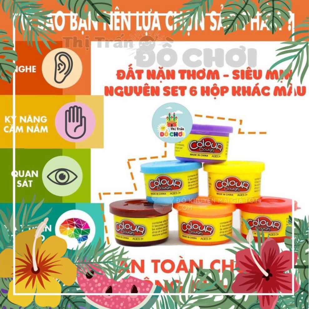 [SALE63] HG0901 Đất nặn an toàn cho bé - set 6 màu mềm dẻo, không dính tay