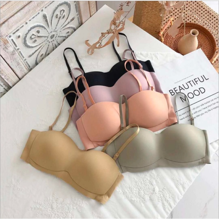 Áo lót nữ không dây không gọng nâng ngực đệm mút mỏng không đường may chất su lạnh M30