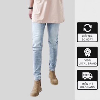 Quần jean nam clowdy.store xanh nhạt , Quần jean xanh nam , Dáng skinny [Giảm Giá Sốc] ,Q3