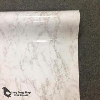 Decal đá hoa cương màu trắng ( vân nhỏ ) - giấy dán tường dán bàn tủ có sẵn keo ( khổ 1,2m )