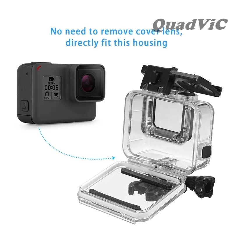 Waterproof case chống nước gopro 7 black 6 5 black + Đế thẳng và vít vặn N170 QuadViC | BigBuy360 - bigbuy360.vn