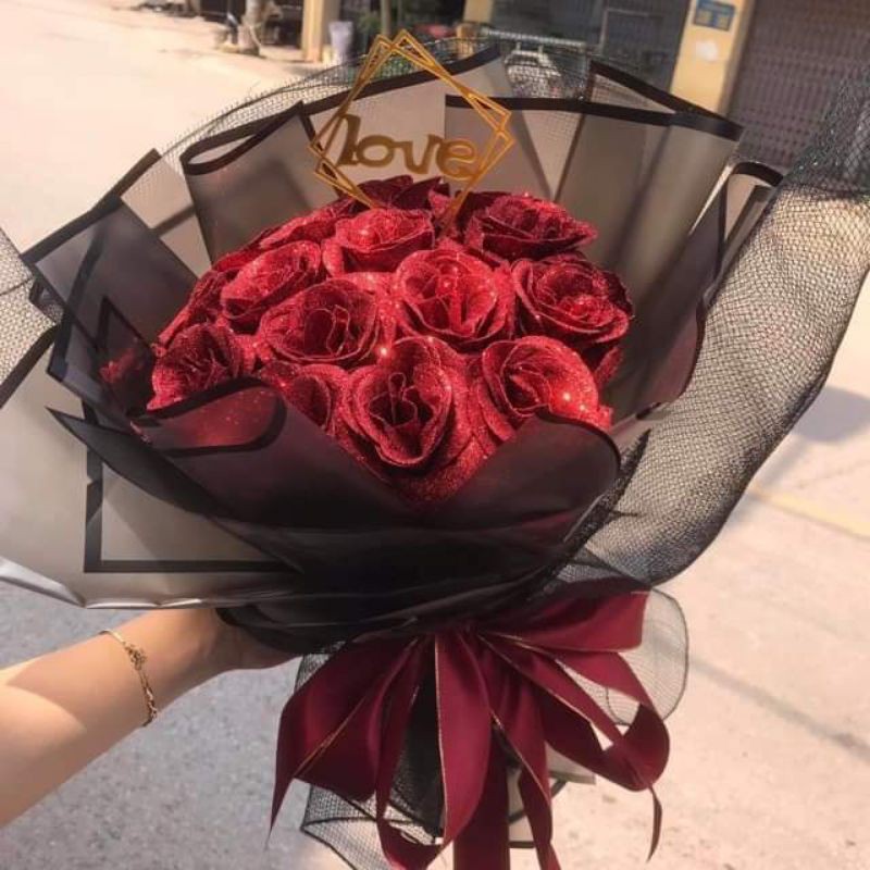 Bó 15 bông hồng sáp Kim Tuyến