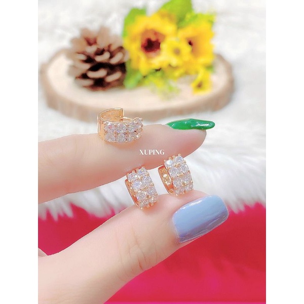Bông Tai Nữ Xuping Mạ Vàng 18k Cực Bền - Bảo Hành 3 Tháng - Lokalo Shop - Người Đeo Đơn Giản Tự Nhiên Lại Sang Trọng