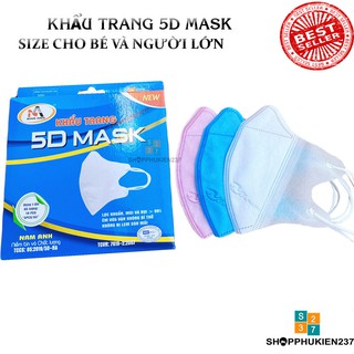 Khẩu trang 5D Famapro thuộc công ty Nam Anh hộp 10 chiếc dày 3 lớp vải không dệt