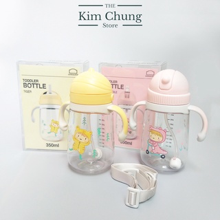 Bình Nước Có Ống Hút Lock&Lock Nhựa Tritan Cực An Toàn cho bé ABF681 350ml Kèm Dây Đeo