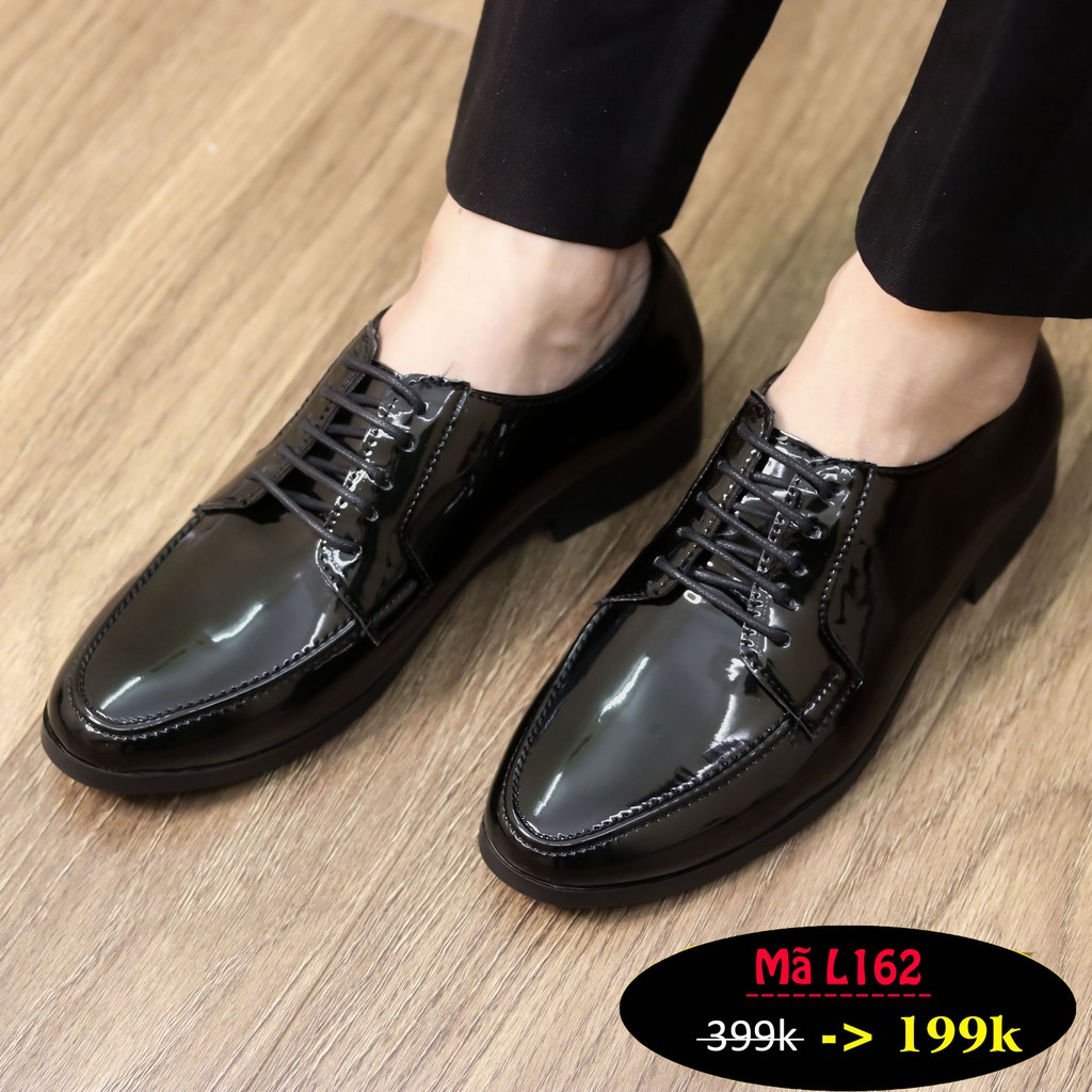 Giày Tây Nam, Giày Da Bóng Màu Đen L162. | BigBuy360 - bigbuy360.vn
