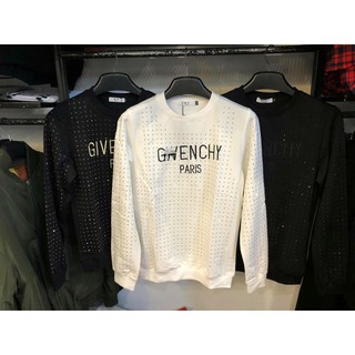 ÁO NỈ GIVENCHI ĐÍNH ĐÁ CHẤT đen trắng
