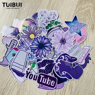 Sticker cute, dễ thương màu tím dán mũ bảo hiểm chống nước, dán laptop, điện thoại, đàn guitar, vali.