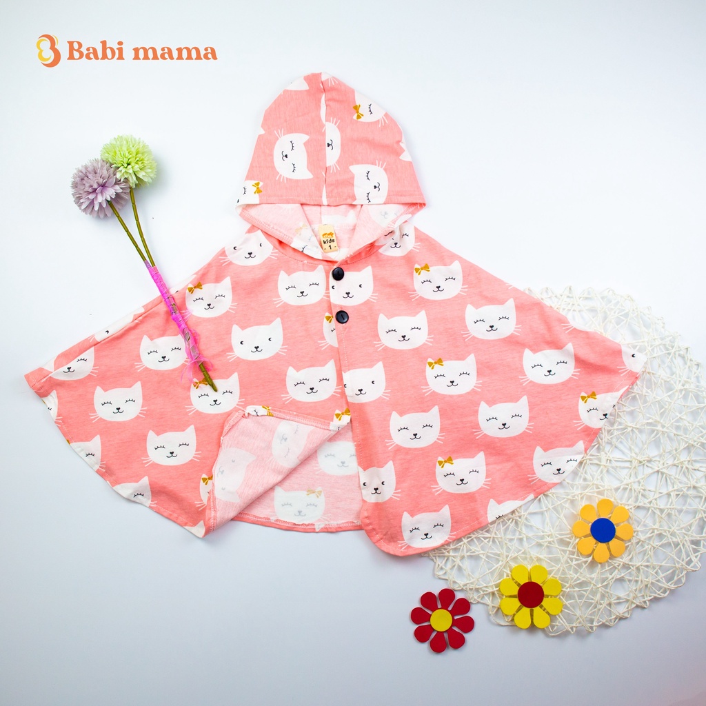 Áo choàng cho bé, áo choàng cánh dơi áo chống nắng chống gió chất liệu cotton 6 Đến 22 Kg A17 Babi mama