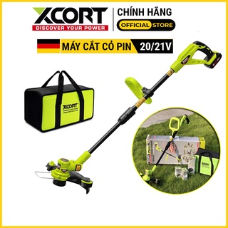 Máy cắt cỏ dùng pin 20v - máy cắt cỏ xcort tặng kèm túi dụng cụ