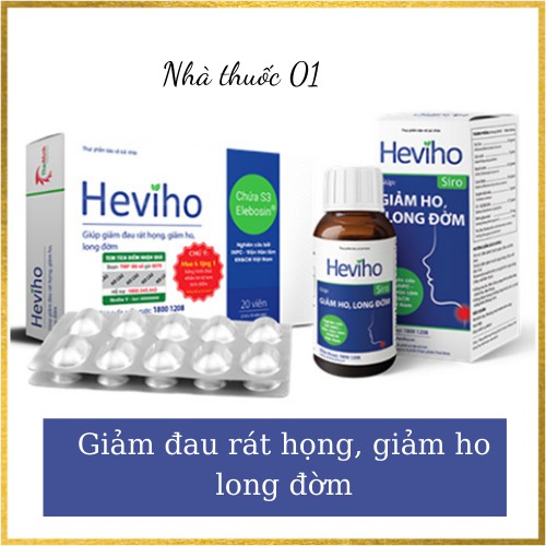 Heviho giảm ho, long đờm, dùng được cho cả gia đinh - Hãng chính hãng có tem tích điểm