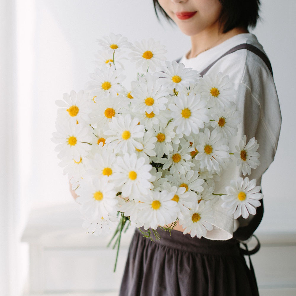 Epoch Bó Hoa Cúc Giả Bằng Lụa Dài Nhiều Màu Dùng Trang Trí Tiệc Cưới / Lễ Tình Nhân Diy
