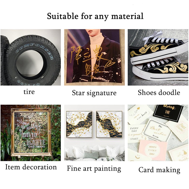 Bút Đánh Dấu Resin Bằng Kim Loại Chống Nước Màu Vàng / Bạc 1.5mm DIY