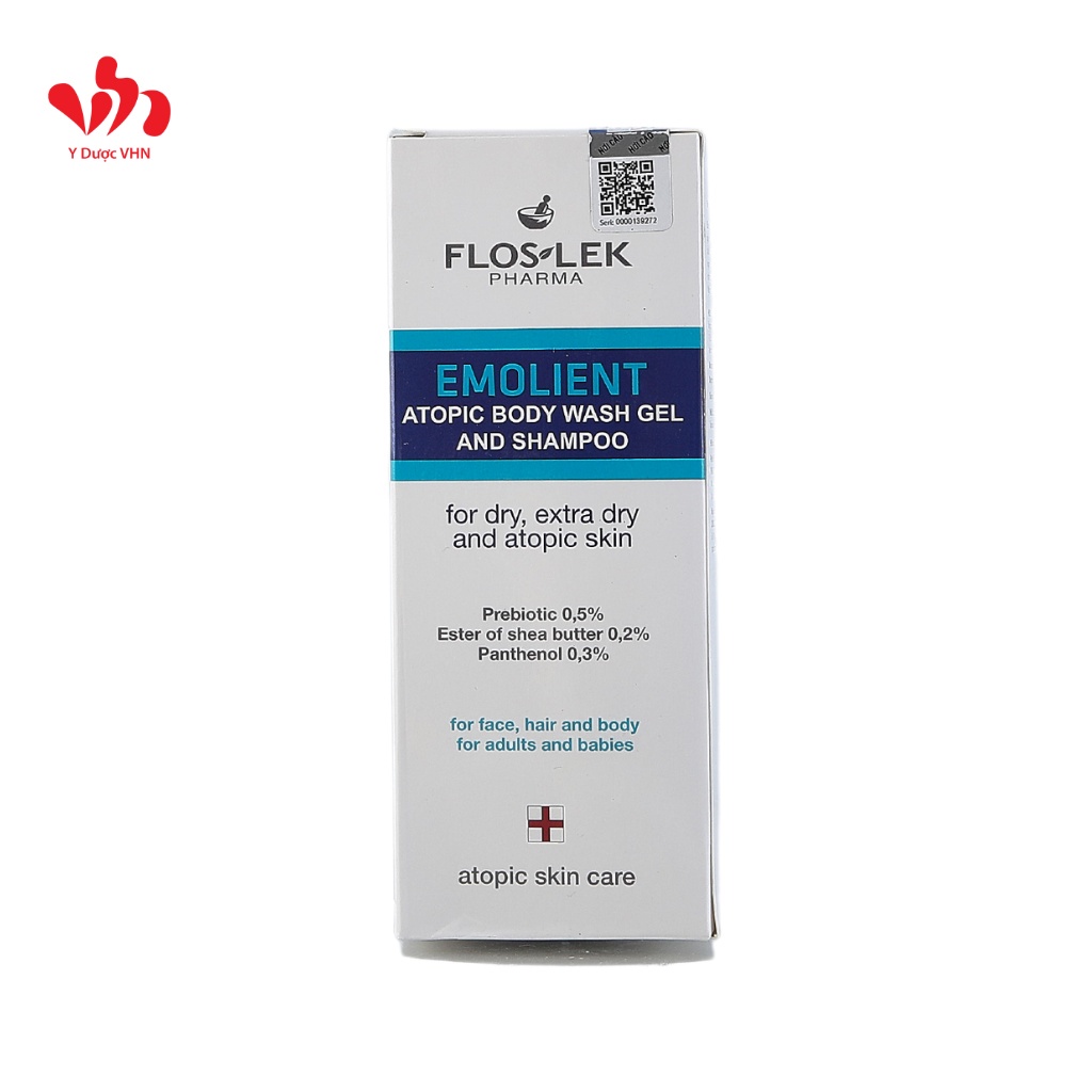 Sữa tắm gội dịu nhẹ Floslek Atopic Shower Body Wash Shapoo 150ml