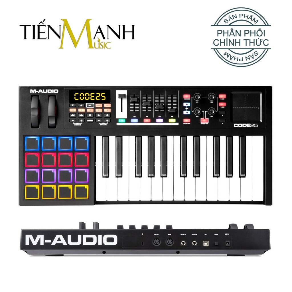 Đàn M-Audio Code 25 Phím Black USB MIDI Keyboard Controller With X/Y Pad Bàn phím làm nhạc - Sản xuất âm nhạc producer