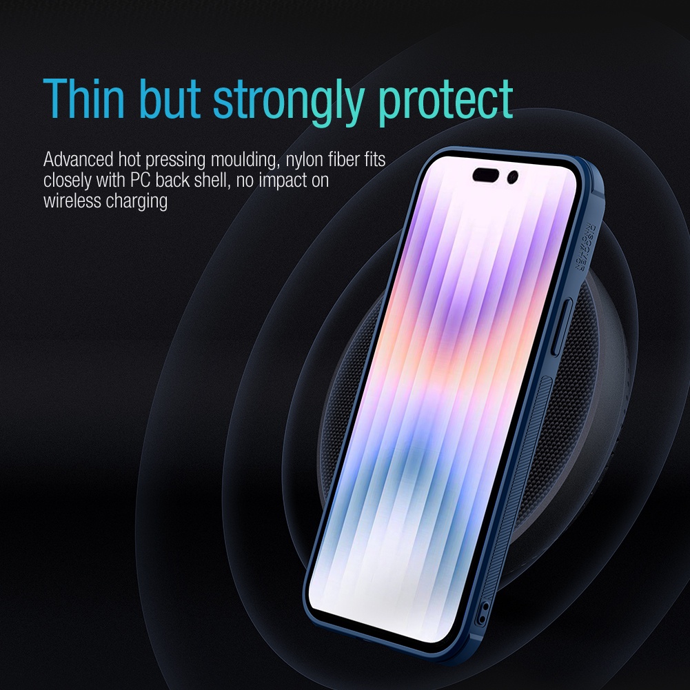Ốp lưng iPhone 14 Pro Max Nillkin Textured S kết cấu Nylon Fiber ống kính trượt Ốp lưng cho iPhone14 Plus
