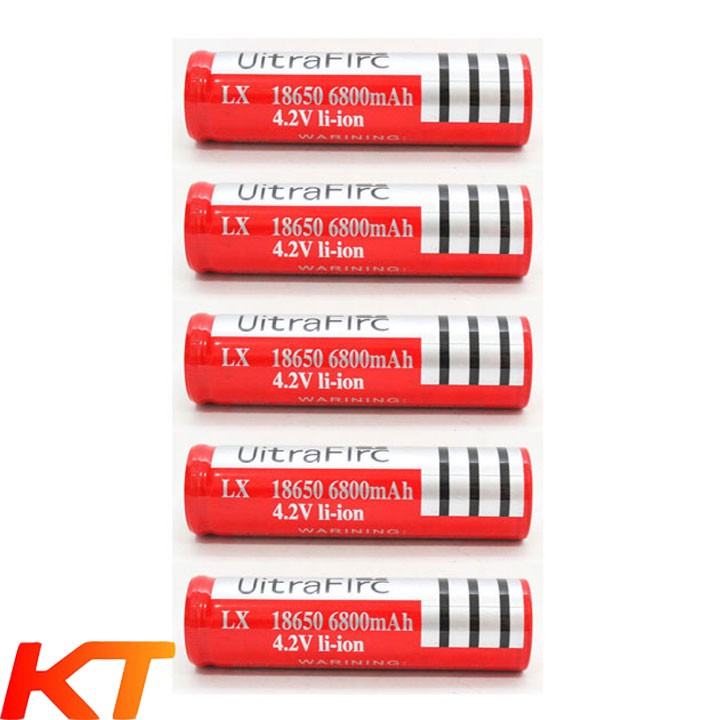 5 VIÊN PIN 18650 ULTRAFIRE 4.2V 4200MAH dùng cho đèn pin, loa bluetooth...