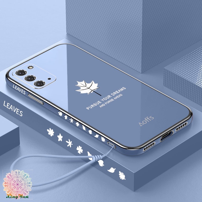 Ốp Điện Thoại Mềm Họa Tiết Lá Phong Có Dây Đeo Cho Samsung A02S A10S A31 A30 A20 A70 A70S S10 S10 Plus Note10 Note10 Pro
