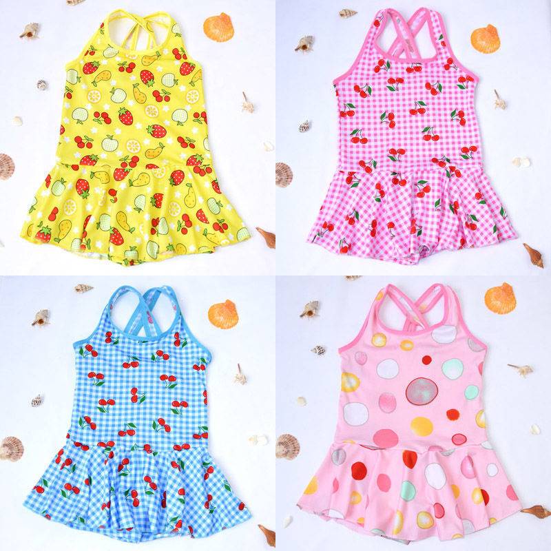 Bộ đồ bơi một mảnh kiểu tam giác màu ngẫu nhiên phù hợp cho bé gái 2-12 tuổi