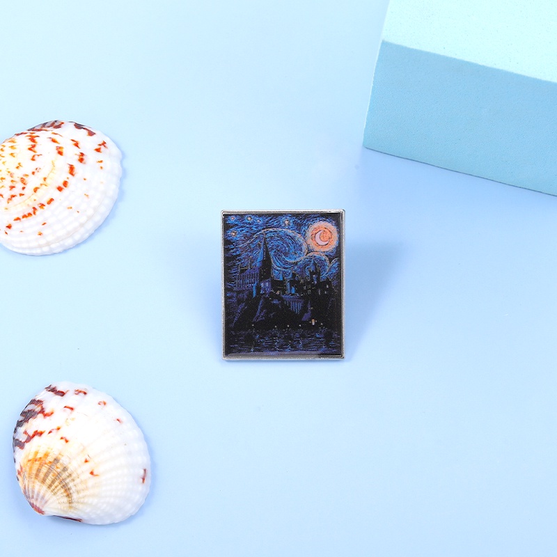 Huy Hiệu Cài Áo Hình Tranh Sơn Dầu Phong Cách Harry Potter